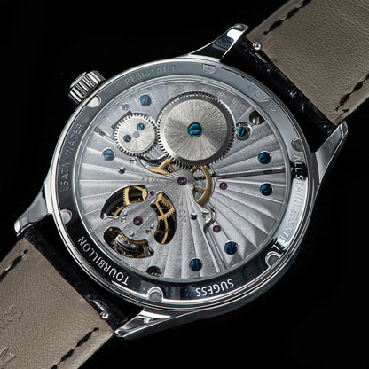 Montres pour homme Sugess Tourbillon ST8230 : montre-bracelet squelette vintage mécanique avec mouvement authentique de Tianjin, élégante, en cuir de crocodile