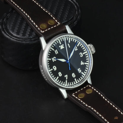 Hruodland Pilot Men's Automatic Mechanical Watch Pt5000 Sapphire Luminous C3 Stainless Steel Waterproof 10Bar reloj hombre