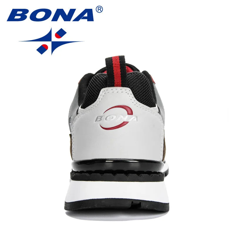BONA New Designers Scarpe sportive in pelle action da uomo, sneakers da running, scarpe da tennis maschili, calzature da camminata trendy per il fitness