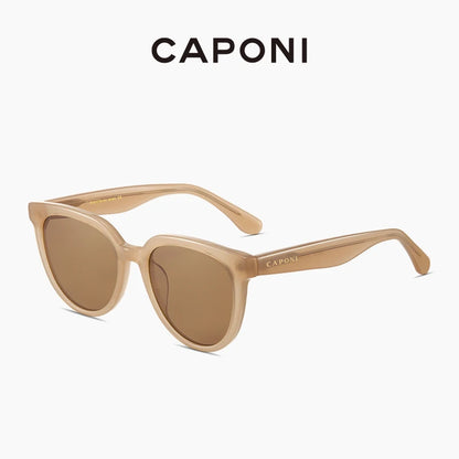 Óculos de sol de design da marca CAPONI para mulher, estilo retro, para raparigas, estilo coreano, polarizados, com proteção UV, modelo BH31031