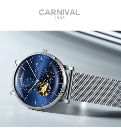 Orologio meccanico da uomo Carnival – Orologio da polso automatico di lusso con vetro zaffiro