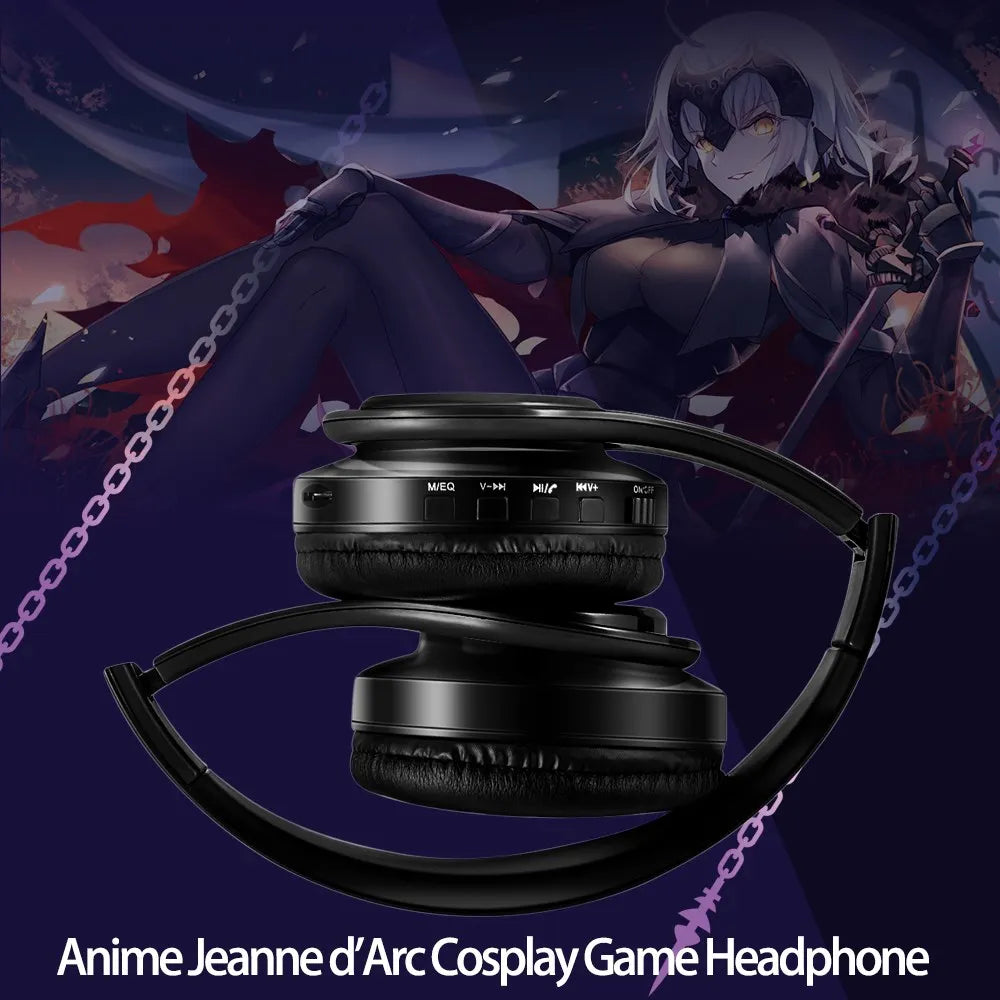 Wireless Silent Disco Headphone Anime Fate/Grand Order FGO Jeanne d'Arc Stereo Bluetooth Headphone for Playing Games Earphone