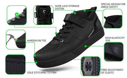 Sandugo Cycling Shoes for Men Suitable for Mountain Bike Downhill Uphill and Indoor Bicycle Compatible With SPD and Flat Pedal