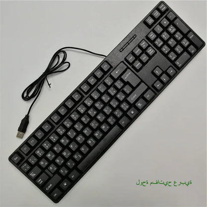 Spanish French  Russian Arabic Letter keycaps Keyboard Gaming Keyboard Usb Wired 104 Keys  For Computer