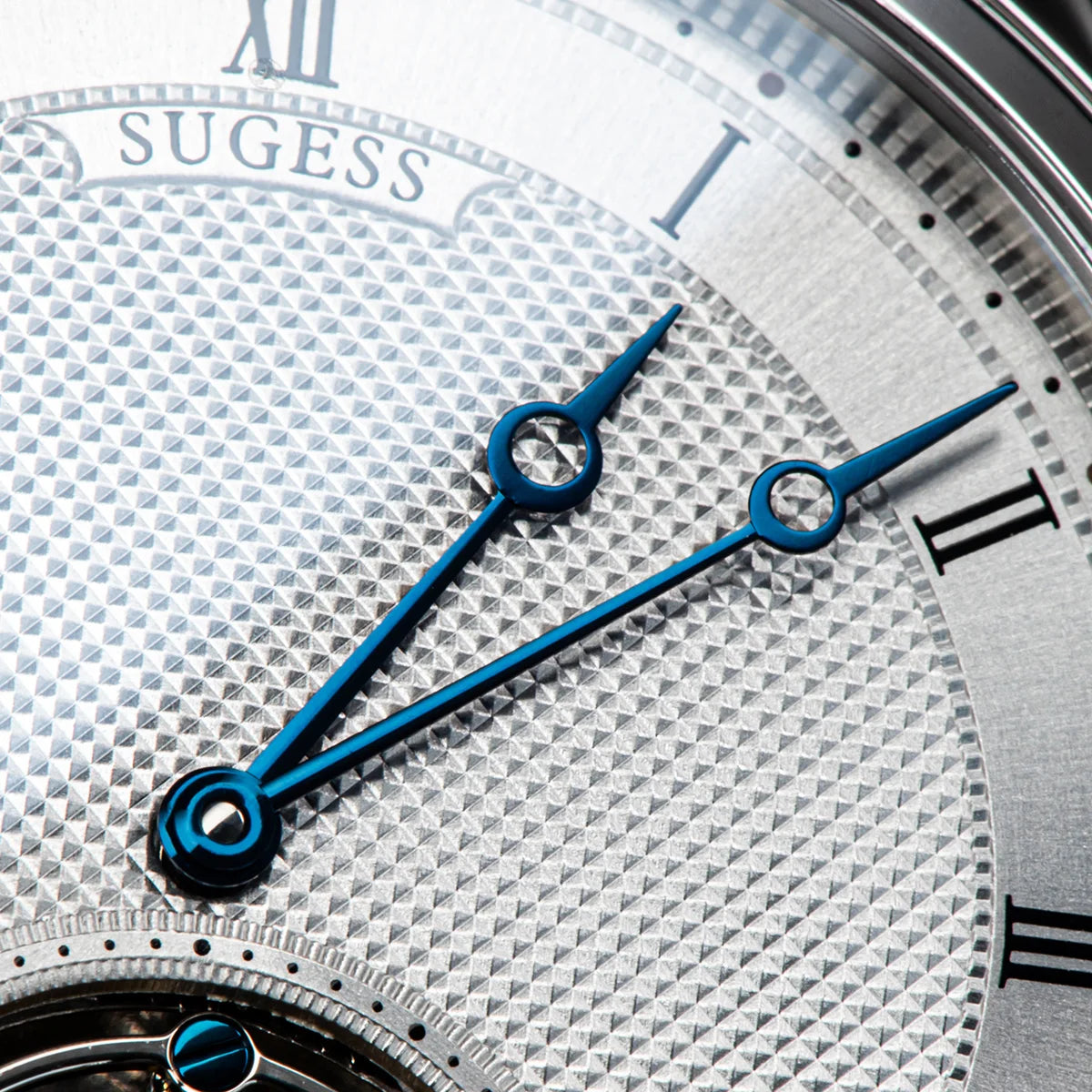 Montres pour homme Sugess Tourbillon ST8230 : montre-bracelet squelette vintage mécanique avec mouvement authentique de Tianjin, élégante, en cuir de crocodile