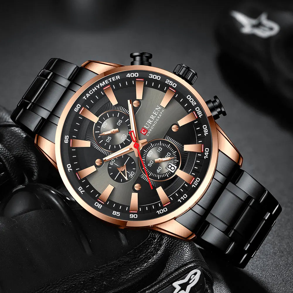 Orologio da uomo CURREN – Orologio al quarzo, impermeabile, stile professionale, cronografo, orologio da polso di lusso di un marchio prestigioso
