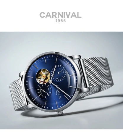 Orologio meccanico da uomo Carnival – Orologio da polso automatico di lusso con vetro zaffiro