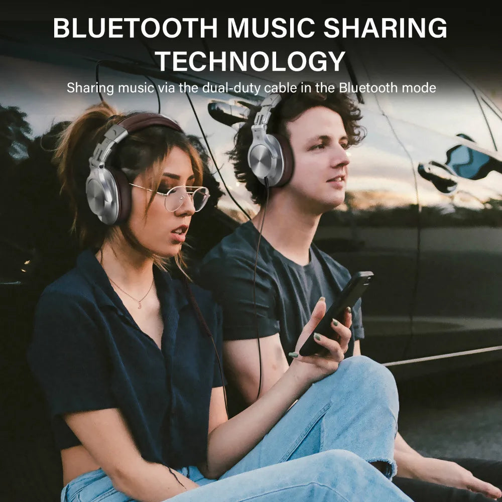 Oneodio Fusion A70 Wired + Wireless Bluetooth 5.2 Headphones For Phone With Mic Over Ear Studio DJ Headphone Recording Headset