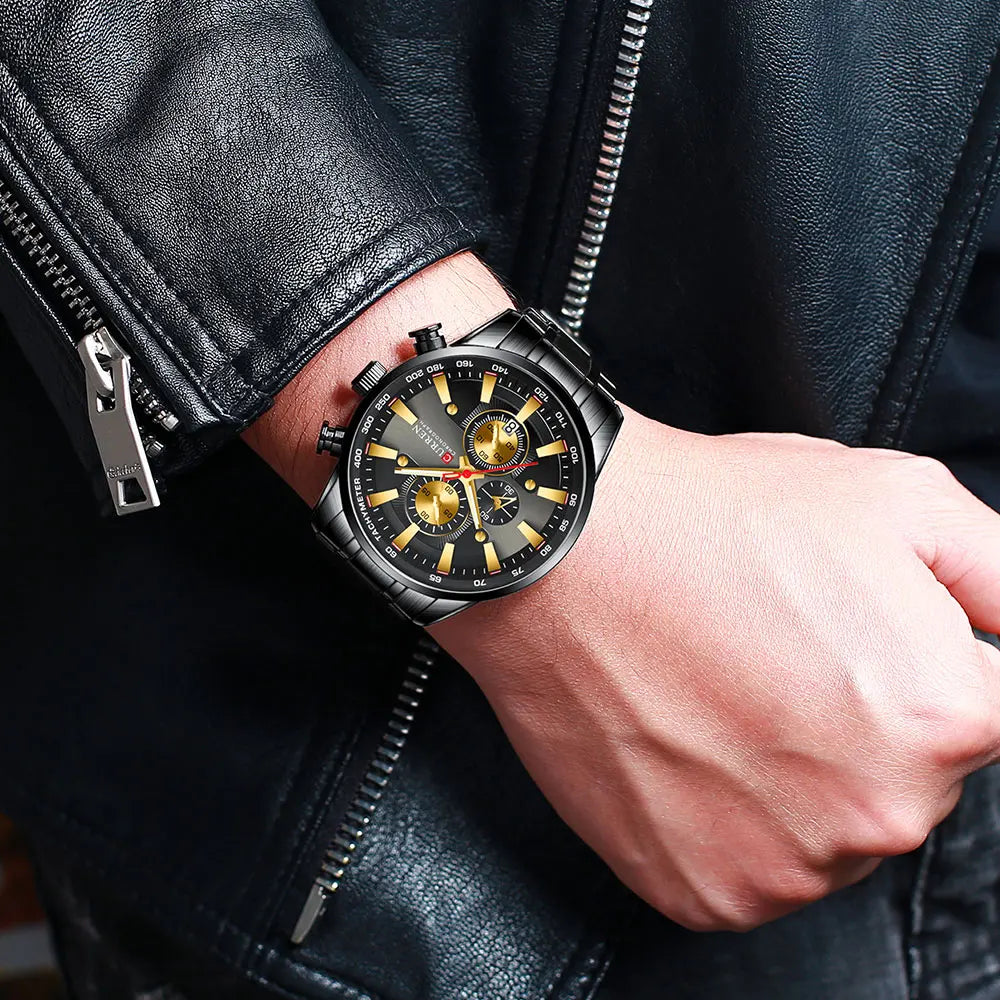 Orologio da uomo CURREN – Orologio al quarzo, impermeabile, stile professionale, cronografo, orologio da polso di lusso di un marchio prestigioso