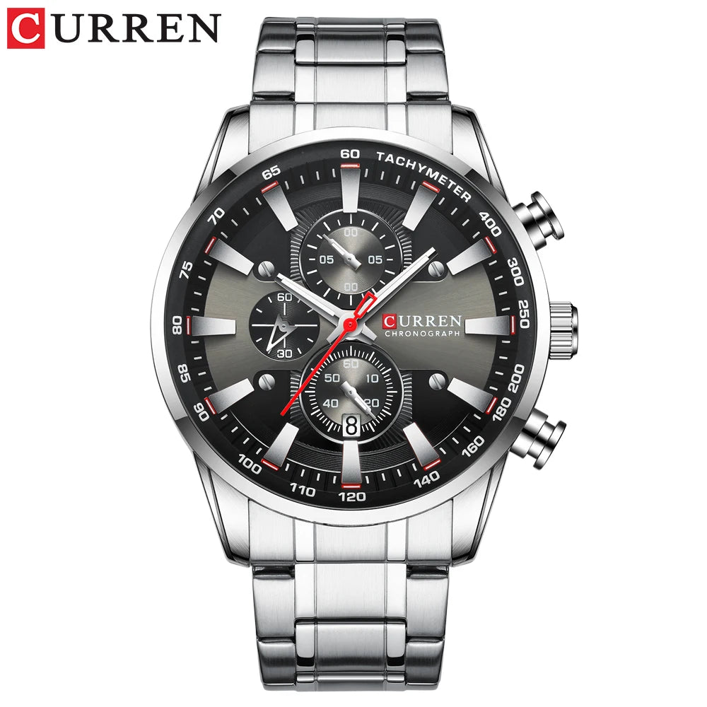 Orologio da uomo CURREN – Orologio al quarzo, impermeabile, stile professionale, cronografo, orologio da polso di lusso di un marchio prestigioso