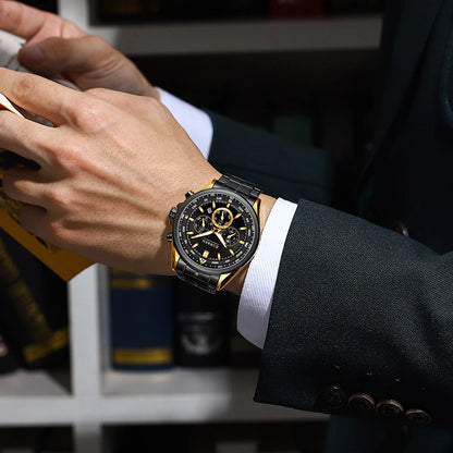 Orologio da uomo CURREN – Orologio di tendenza di un marchio prestigioso, modello di lusso, impermeabile, in acciaio, stile sportivo, cronografo al quarzo