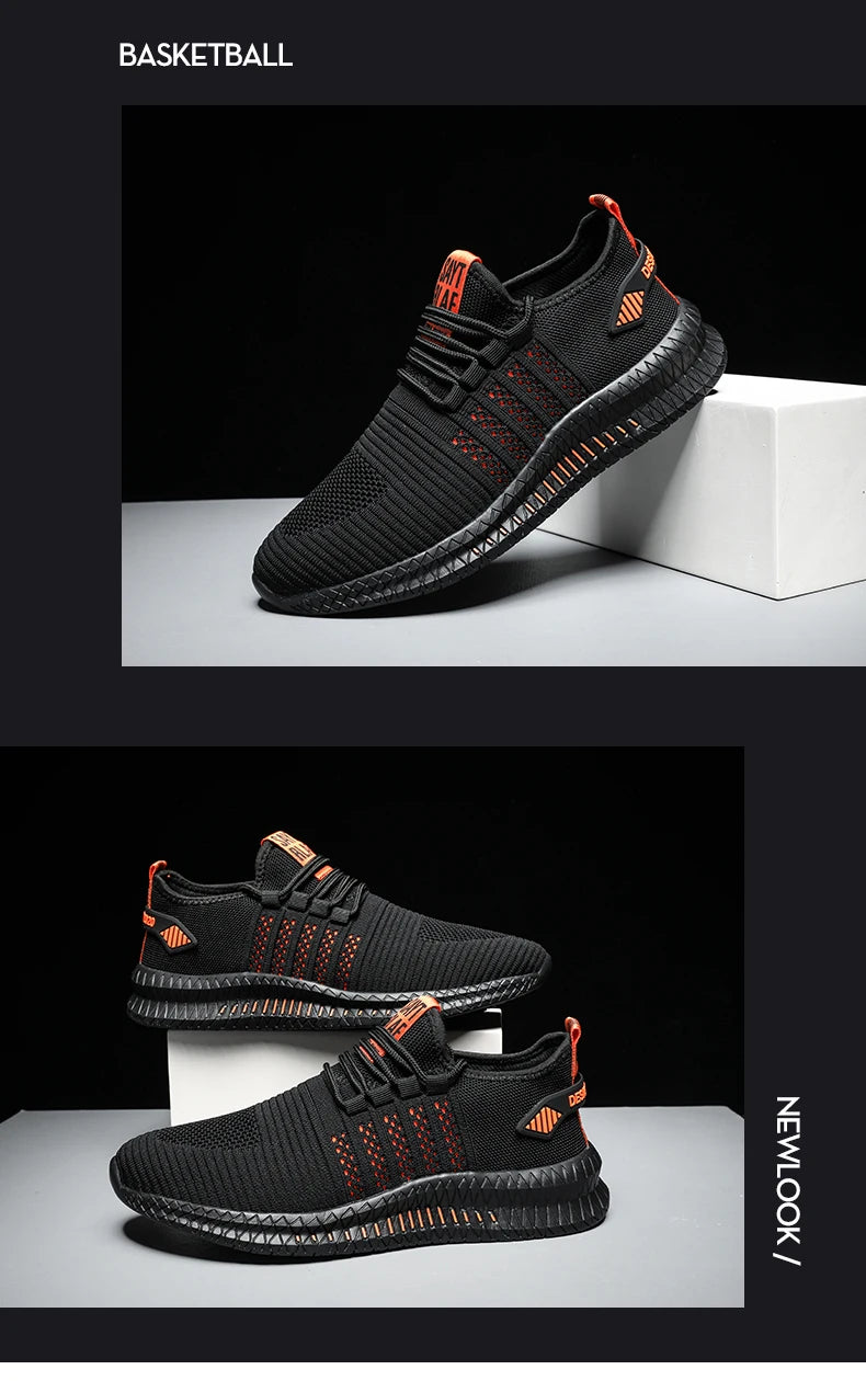 Baskets légères à la mode pour hommes, chaussures décontractées respirantes, chaussures de marche à lacets
