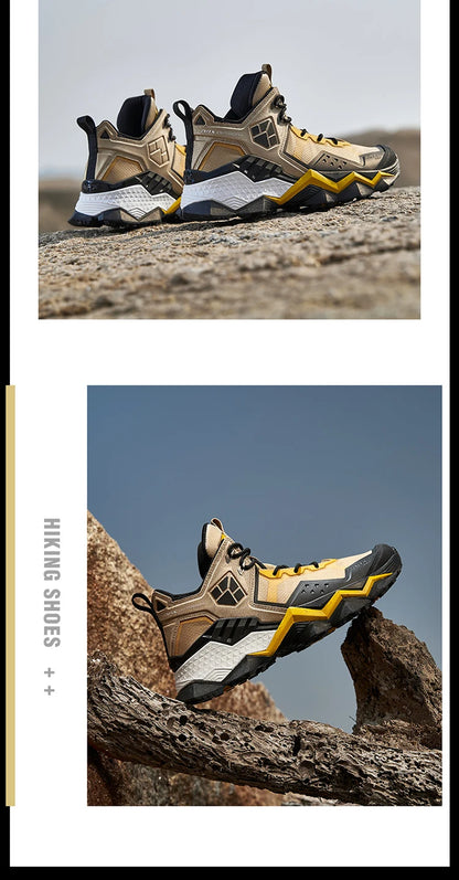 Rax Men  Waterproof Hiking Shoes Breathable Hiking Boots Outdoor Trekking Boots Sports Sneakers Tactical Shoes