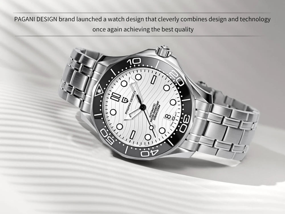 PAGANI DESIGN 2026 New V2 Waves 200M Taucheruhr für Herren, modische Luxus-Automatikuhr mit AR-Saphirglas, Herren-Armbanduhr
