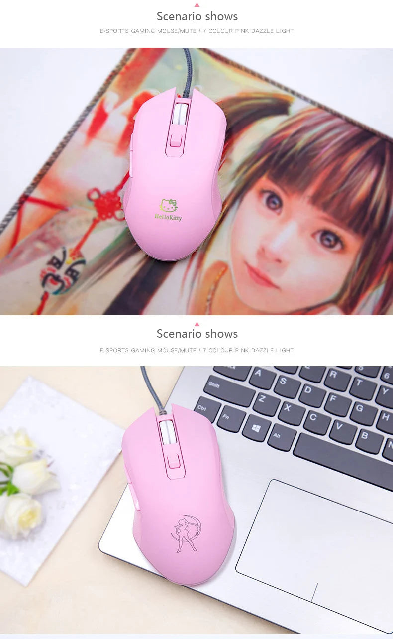 UTHAI DB49 Wired luminous pink mouse 1600 (dpi) computer accessories peripheral cute girl girl gaming mouse