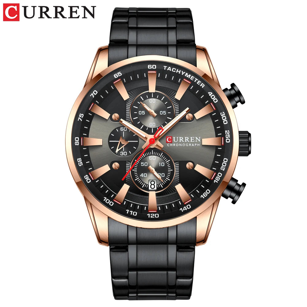 Orologio da uomo CURREN – Orologio al quarzo, impermeabile, stile professionale, cronografo, orologio da polso di lusso di un marchio prestigioso