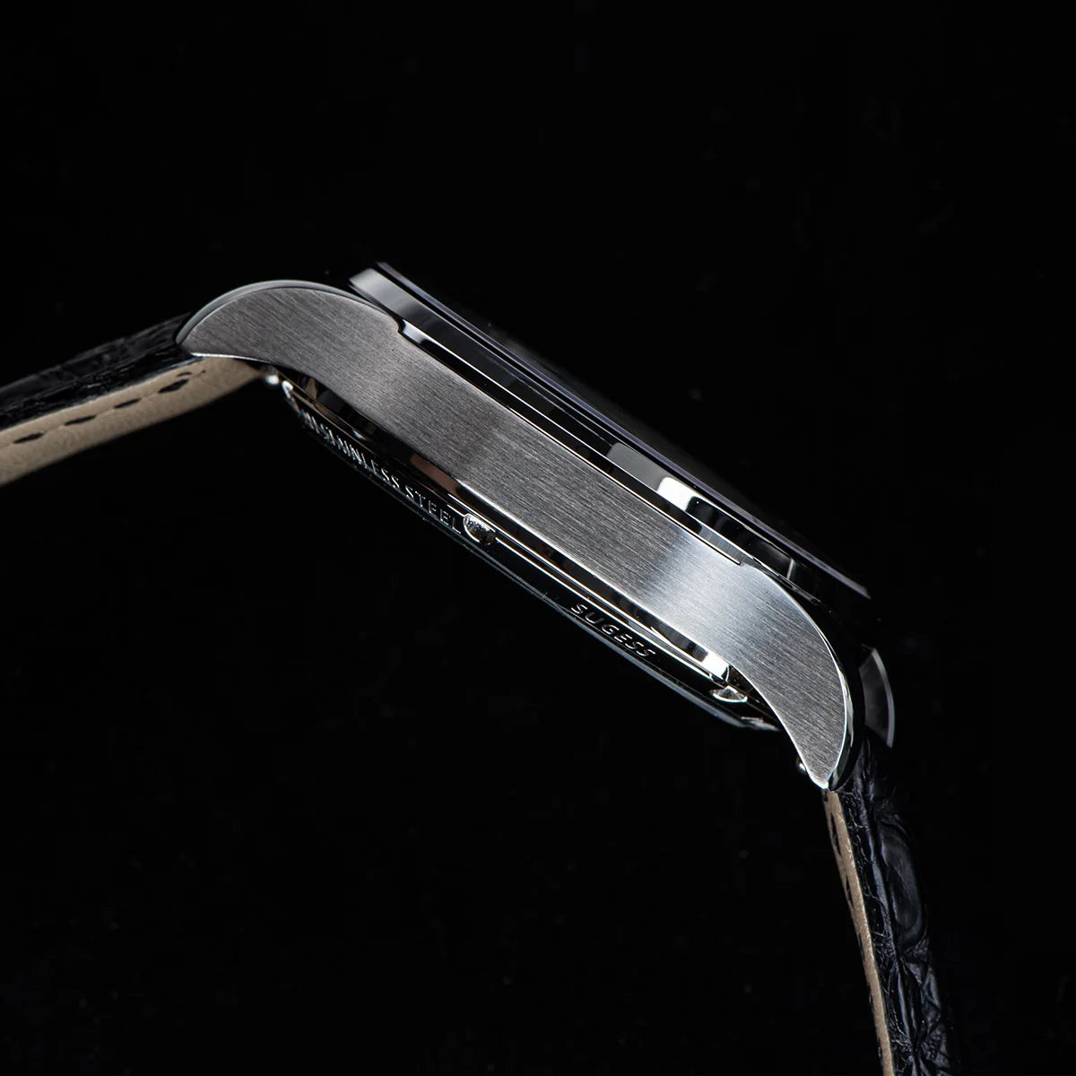 Montres pour homme Sugess Tourbillon ST8230 : montre-bracelet squelette vintage mécanique avec mouvement authentique de Tianjin, élégante, en cuir de crocodile