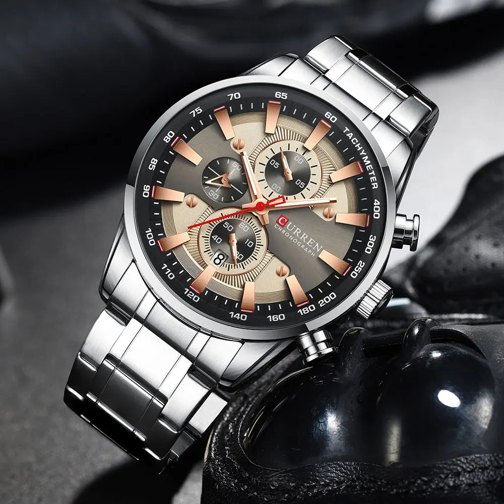 Orologio da uomo CURREN – Orologio al quarzo, impermeabile, stile professionale, cronografo, orologio da polso di lusso di un marchio prestigioso