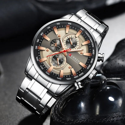 Orologio da uomo CURREN – Orologio al quarzo, impermeabile, stile professionale, cronografo, orologio da polso di lusso di un marchio prestigioso