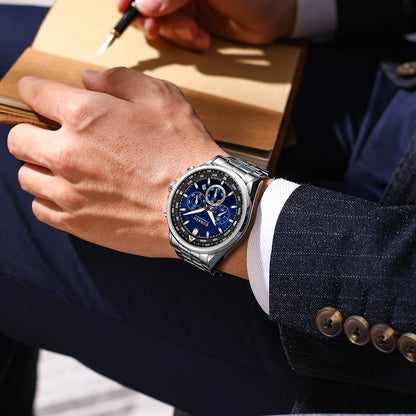 Orologio da uomo CURREN – Orologio di tendenza di un marchio prestigioso, modello di lusso, impermeabile, in acciaio, stile sportivo, cronografo al quarzo