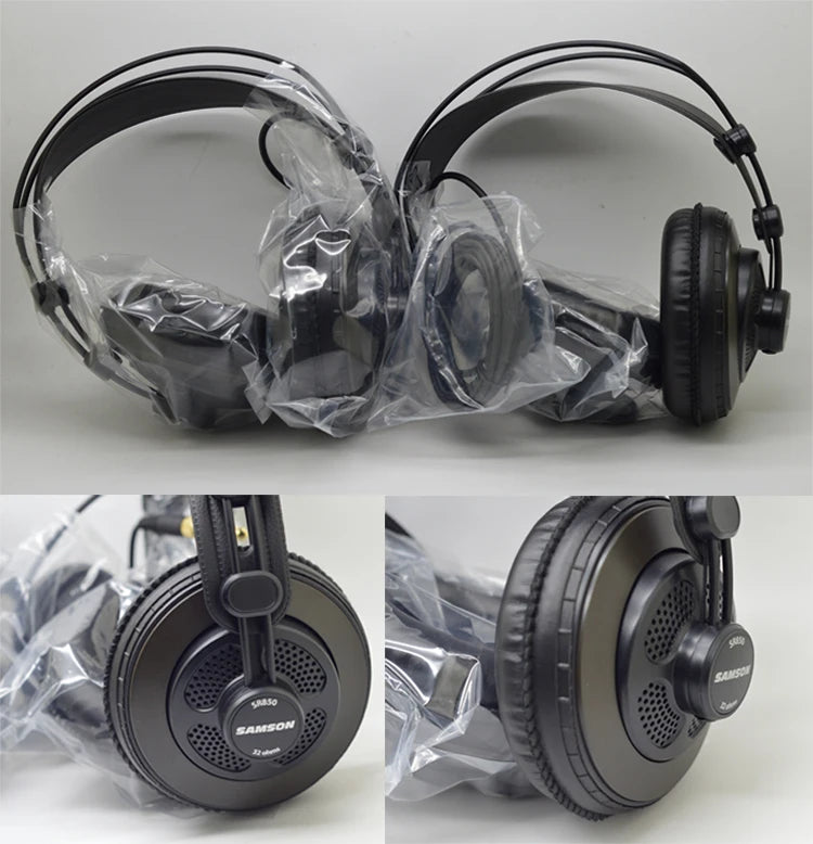 Original Samson SR850 monitoring HIFI headset Semi-Open-Back Headphones for Studio, with leather earcup,without retail box