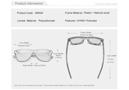 KINGSEVEN Gafas de sol de lujo de madera de nogal, polarizadas, de diseño de marca, sin montura y con cristales espejados, cuadradas, para mujer y hombre