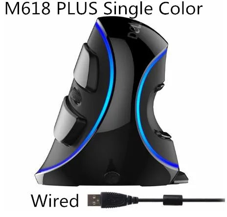 Delux M618 PLUS Vertical Mouse Gaming Wired Ergonomics Mice Wireless 6 Buttons 4000 DPI Optical Right Hand For PC Laptop