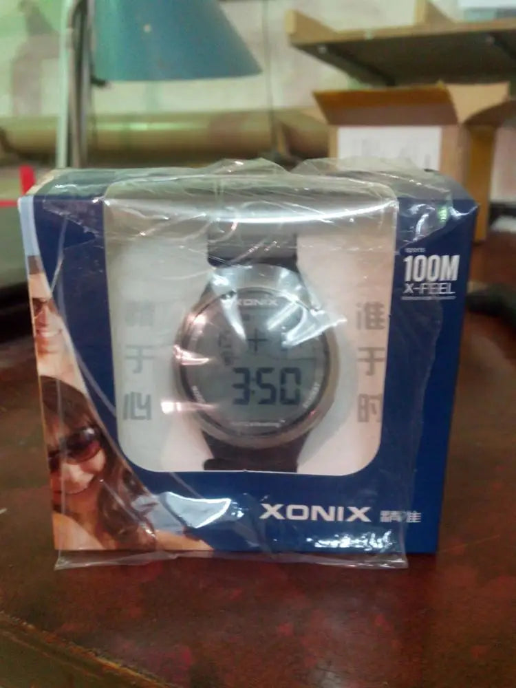 XONIX Mens Sports Watch Self Calibrating Digital Japan Mov't Waterproof 100m  Swim Diver Outdoor Wristwatch Big Numbers
