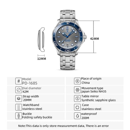 2022 New PAGANI DESIGN 1685 Men's Watches Mechanical Wristwatch for men Automatic watch men Japan NH35A 20Bar Dive Clock