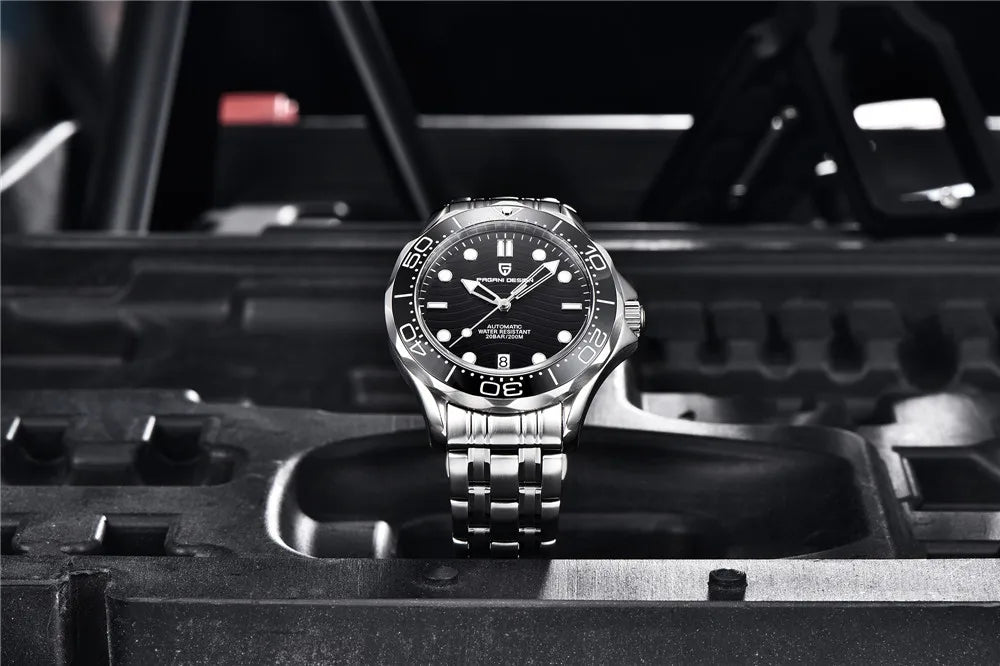 PAGANI DESIGN 2026 New V2 Waves 200M Taucheruhr für Herren, modische Luxus-Automatikuhr mit AR-Saphirglas, Herren-Armbanduhr