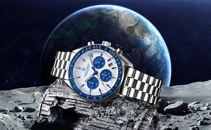 PAGANI DESIGN Planetary Series Saturn Light Tan  Quartz Watch Men Speed Chronograph AR Sapphire crystal Wristwatch Men 2026 New