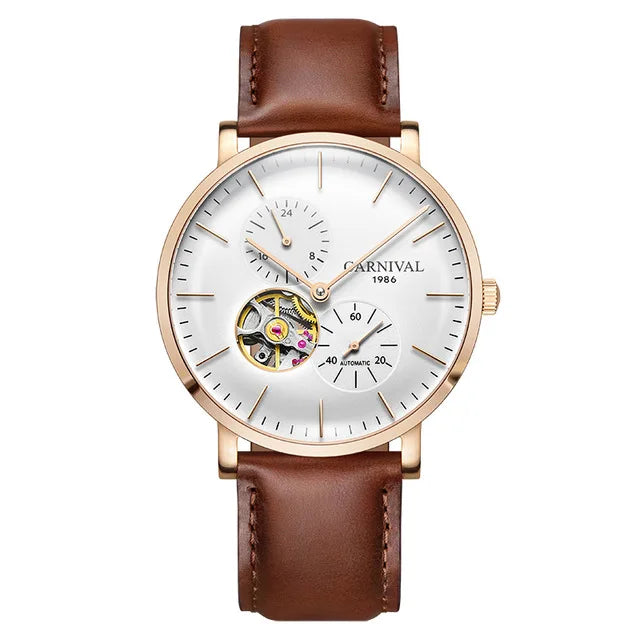 Orologio meccanico da uomo Carnival – Orologio da polso automatico di lusso con vetro zaffiro