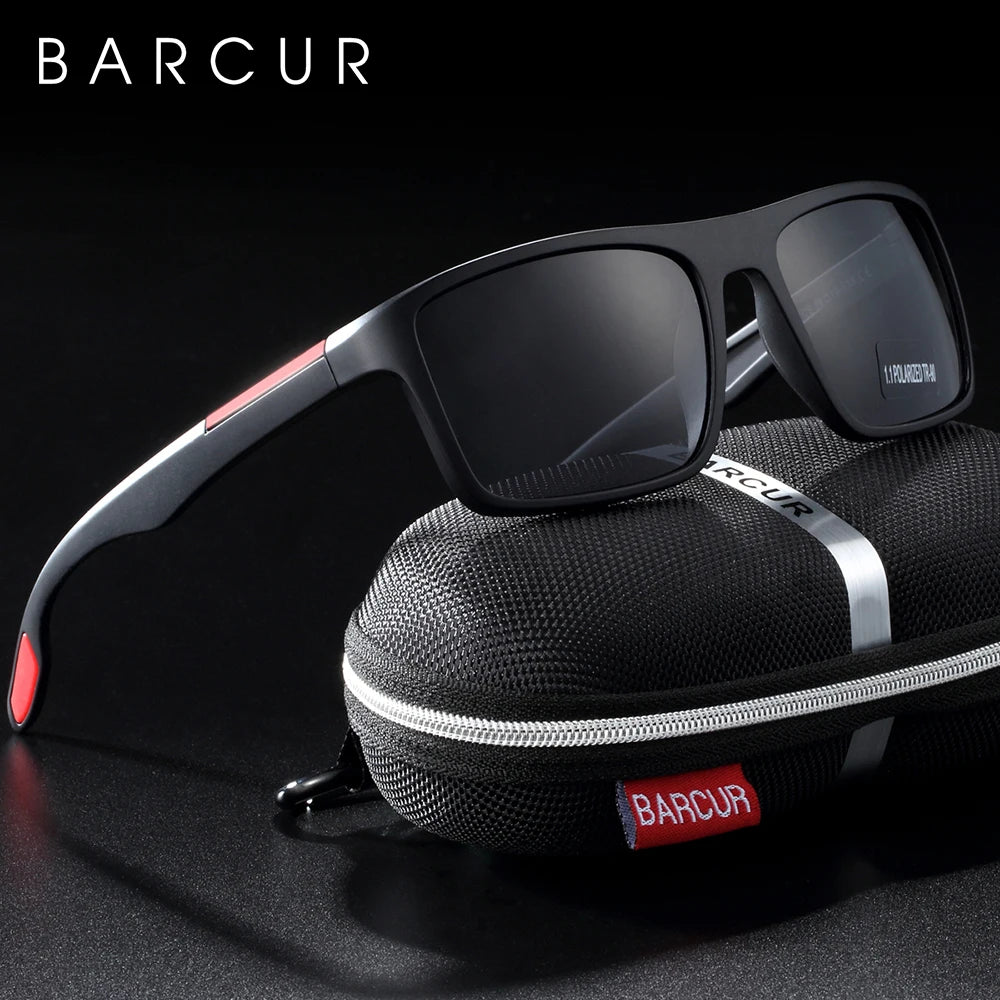 BARCUR Polarized Sunglasses Men TR90 Ultralight Vintage Sun Glasses for Women Square Eyewear oculos lunette de soleil femme