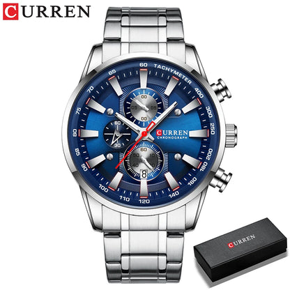 Orologio da uomo CURREN – Orologio al quarzo, impermeabile, stile professionale, cronografo, orologio da polso di lusso di un marchio prestigioso
