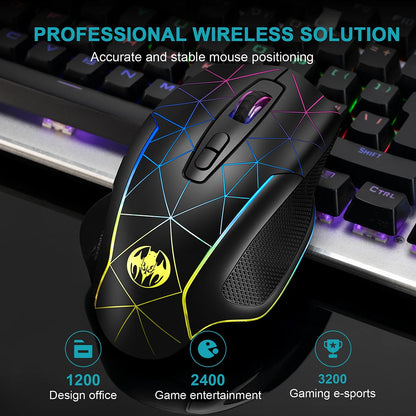 2.4G Rechargeable Wireless Mouse Gamer Gaming Mouse Computer Mouse Usb Ergonomic Mause With Backlight RGB Mice For Laptop PC