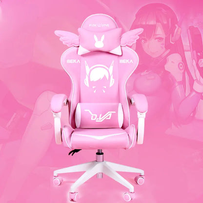 Cute Electronic music girl pink Shilla gaming Chair home Office casual Computer Chair lifting rotating cartoon cartoon chair