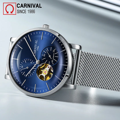 Orologio meccanico da uomo Carnival – Orologio da polso automatico di lusso con vetro zaffiro