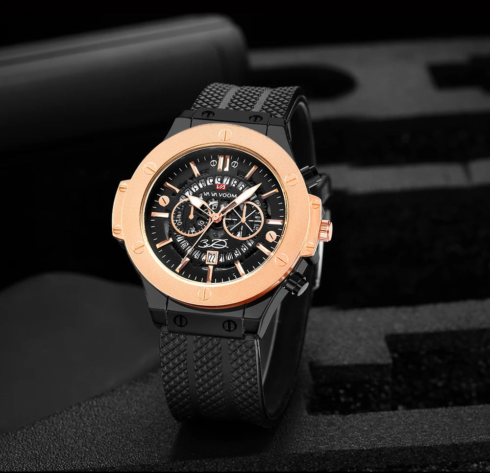 Montre pour homme de luxe, sportive, bracelet en silicone, mouvement japonais, calendrier, quartz, étanche – Relogio Masculino