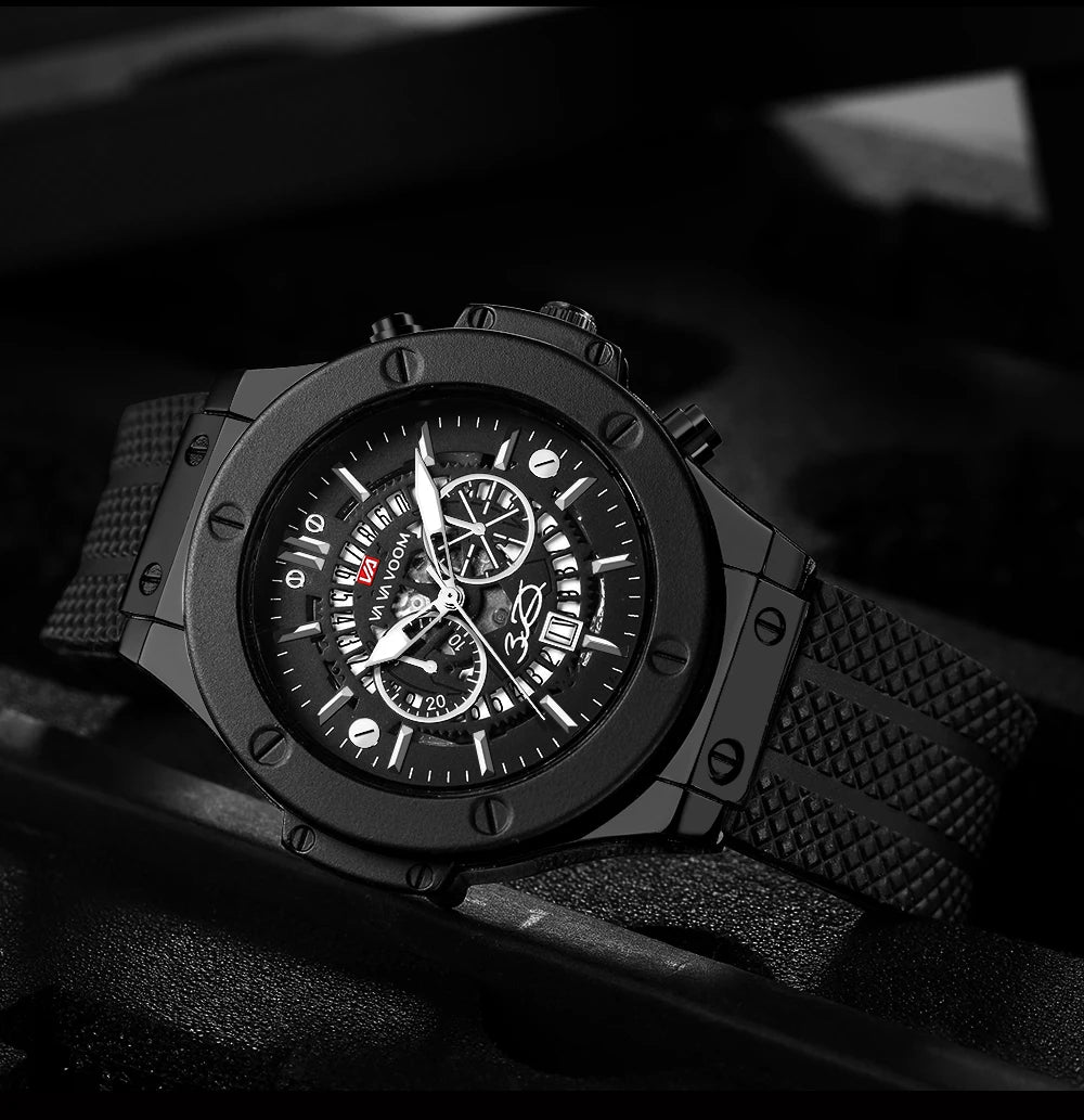 Montre pour homme de luxe, sportive, bracelet en silicone, mouvement japonais, calendrier, quartz, étanche – Relogio Masculino