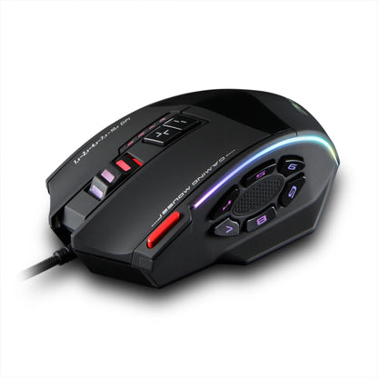 ZELOTES C-13 RGB Gaming Mouse with Side Buttons Macro Programming 10000DPI Adjustable 13 Key Wired USB Backlit Mouse for Desktop