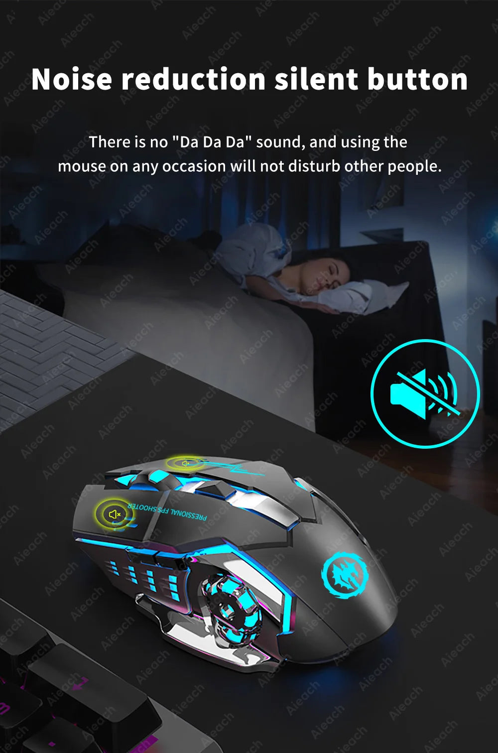Rechargeable Wireless Mouse Gaming Computer Silent Bluetooth Mouse USB Mechanical E-Sports Backlight PC Gamer Mouse For Computer