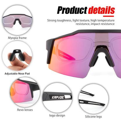 Gafas de sol Kapvoe para ciclismo, gafas polarizadas para bicicleta, MTB, UV400, de montaña, para hombre y mujer, gafas deportivas para actividades al aire libre