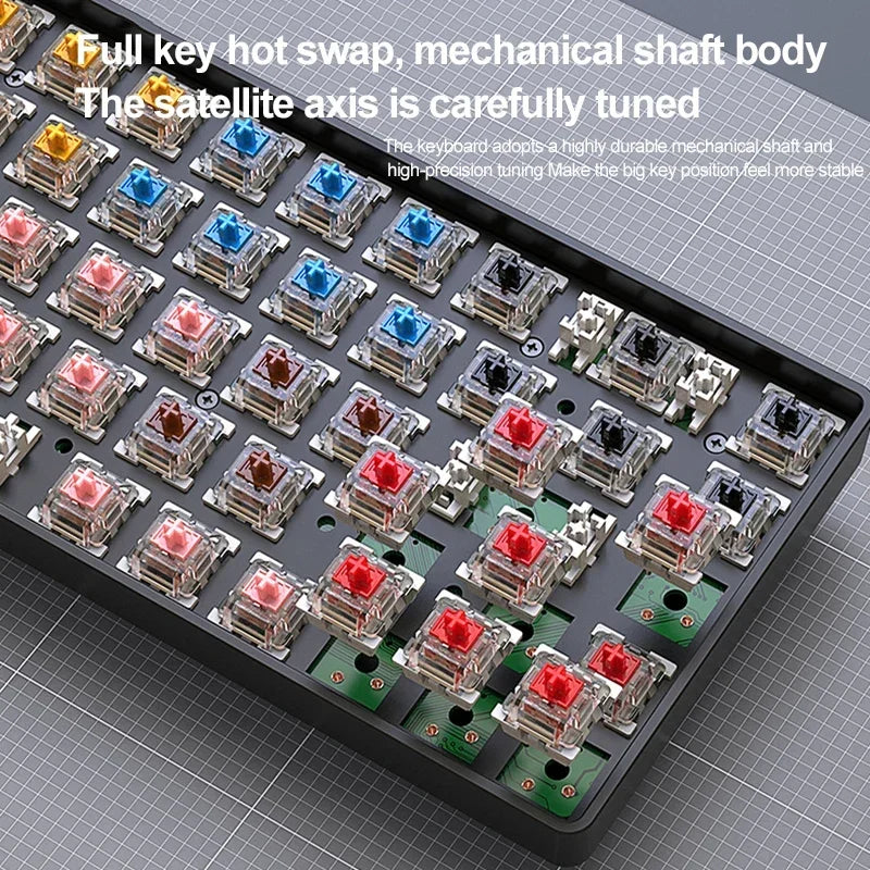 K68 2.4G/BT5.0 Wireless Gaming Mechanical Keyboard 68 Keys Hotswap Mini Gaming Mechanical Keyboard PBT Keycaps 65% Keyboards
