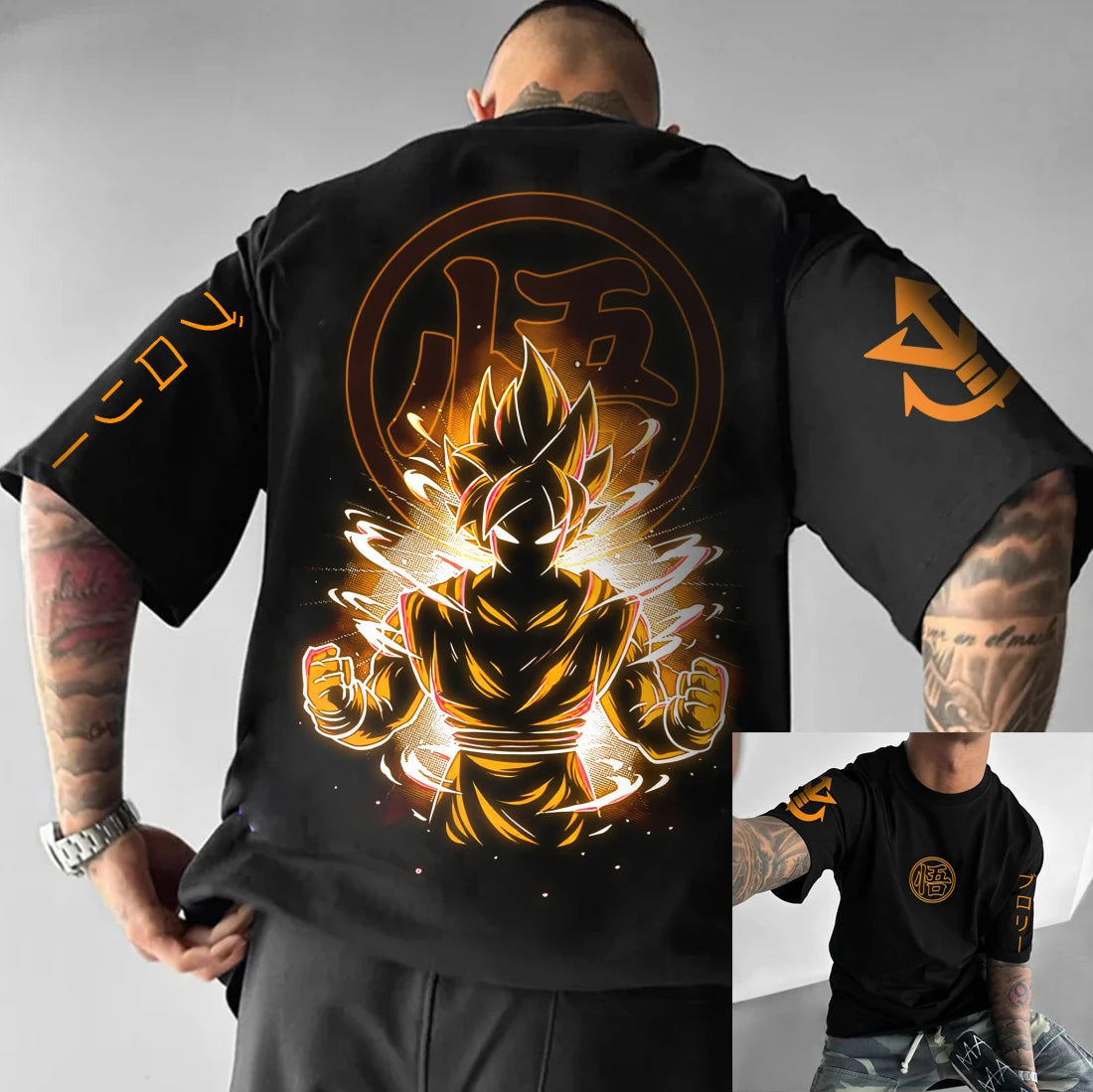 T-shirt in cotone a maniche corte con stampa Dragon Ball Z Son Goku Vegeta, per uomo e donna, stile Harajuku Y2K vintage, streetwear estivo