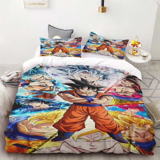 Goku Duvet Cover Set Dragon Ball Teens Bedding Set Quilt Cover for Children Boys Best Gifts Queen King Bedroom Decor