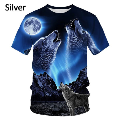 Fashion 3D Wolf Printed T Shirts for Men/women Personality Cool Printing Graphic Tee Shirt Short Sleeve T-shirt