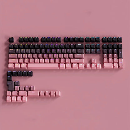 Black Pink Gradient Keycaps For Cherry Mx Switch Mechanical Keyboard OEM Profile PBT Keycap backlit RGB Gamer ISO Layout Key cap