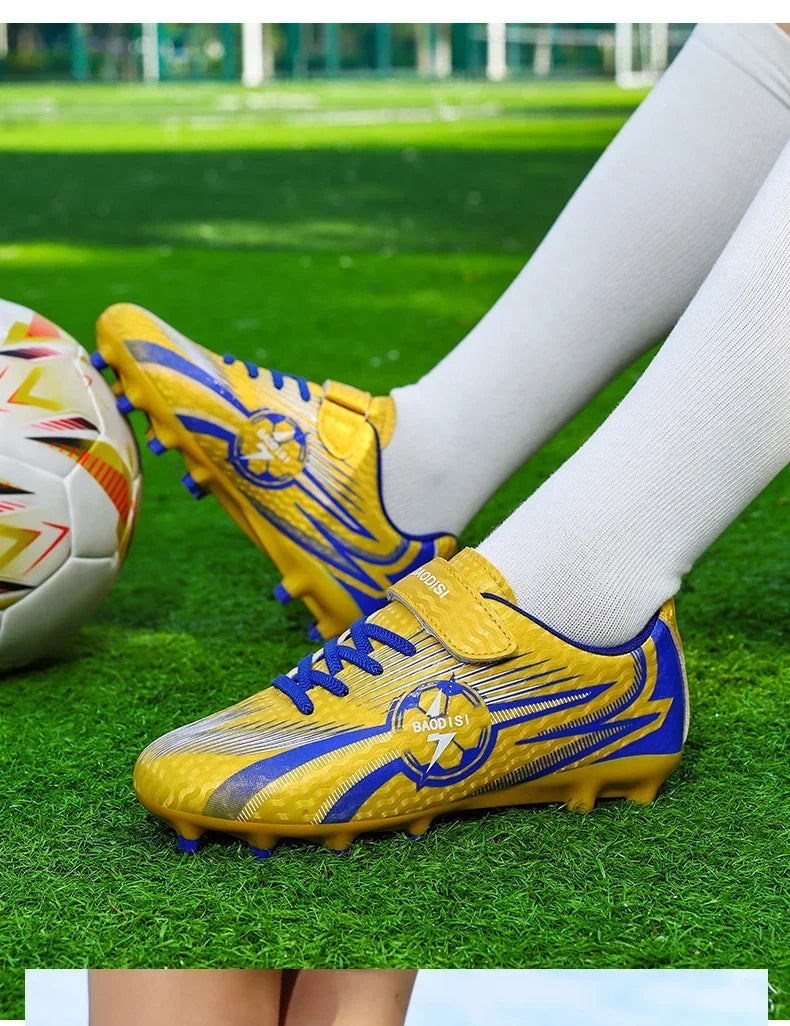 Chaussures de football originales à crampons pour cheville, nouvelles chaussures de football pour enfants, chaussures de futsal, baskets rapides pour intérieur, chaussures de sport pour terrain de société, chaussures de f