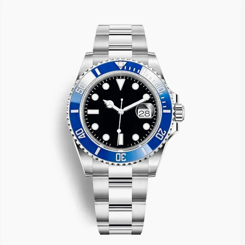 New High Quality Luxury Premium Men's Watch with Mechanical Winding Strap 904L Stainless Steel Black Blue Waterproof