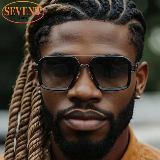 Oversized Steampunk Square Sunglasses Men Big 2026 Luxury Brand Vintage Outdoor Driving Sun Glasses Trendy Double Bridge Shades